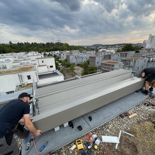 Lamellendach Aufdachmontage